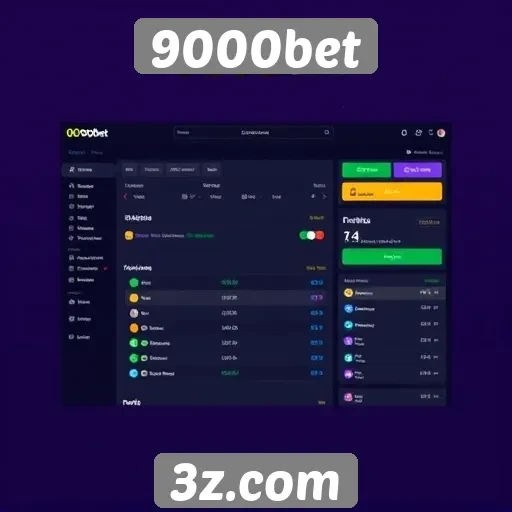 Interface usuário do site 9000bet